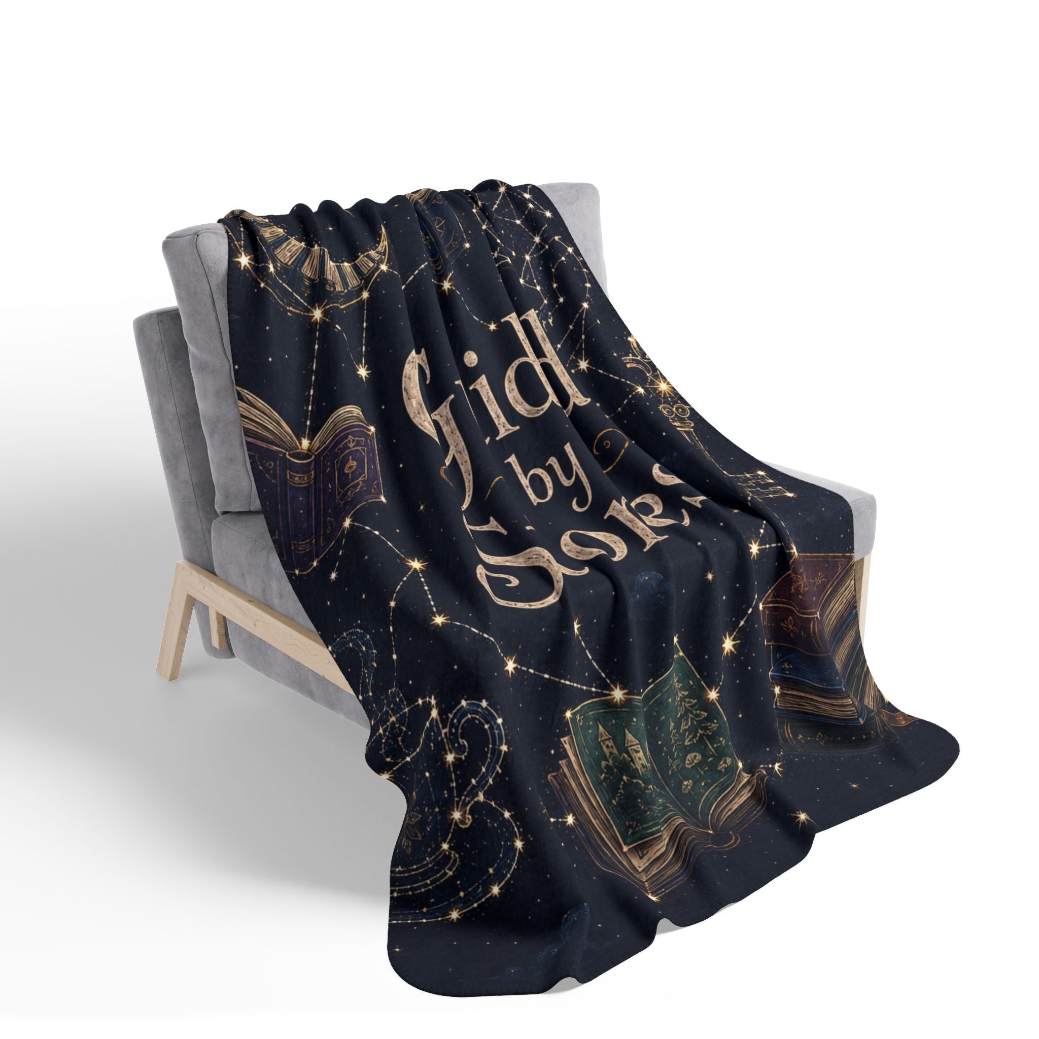 Fleece Sherpa Blanket — "Guided by Stories" Cozy Reading Throw - Designity