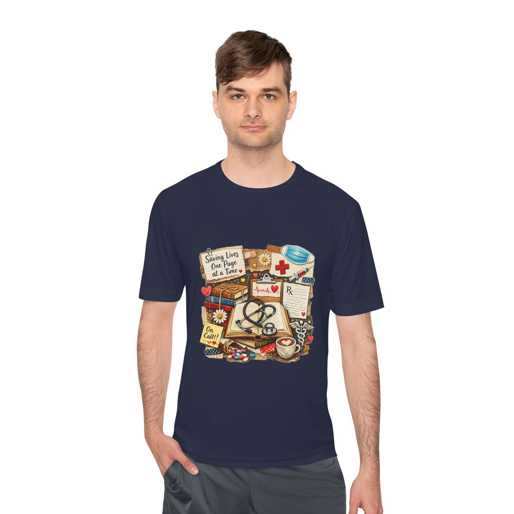 Saving Lives One Page at a Time Shirt, Nurse Book Lover Tee, Medical Reader Gift, RN Bookworm T-Shirt, Healthcare Worker Reading Shirt, Moisture-Wicking Shirt - Designity
