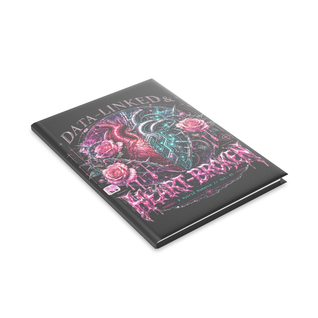 Data-Linked & Heart-Broken Hardcover Notebook | Cozy Sci-Fi Romance Journal | BookTok Reader Gift | Hybrid Romance Reading Journal