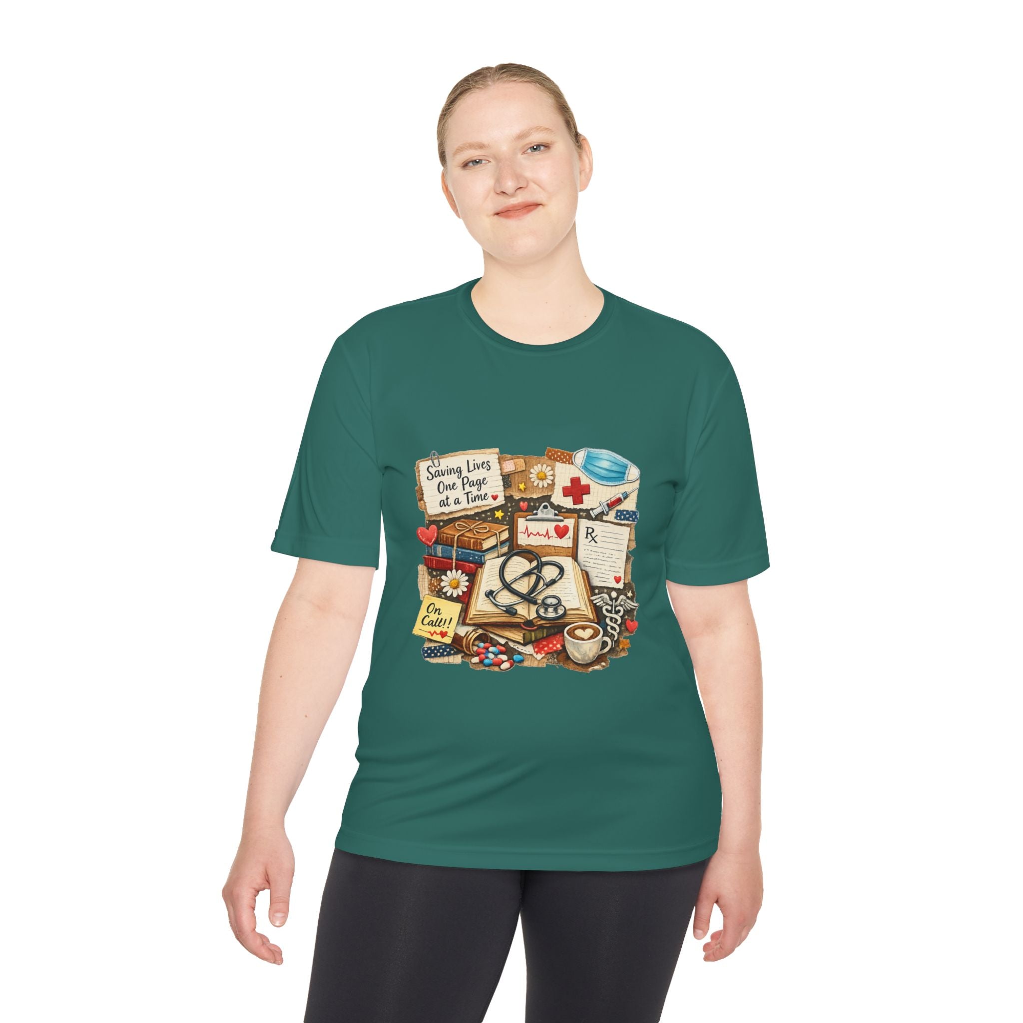 Saving Lives One Page at a Time Shirt, Nurse Book Lover Tee, Medical Reader Gift, RN Bookworm T-Shirt, Healthcare Worker Reading Shirt, Moisture-Wicking Shirt - Designity