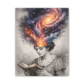 Cosmic Reader Canvas Wall Art | Surreal Galaxy Book Lover Artwork | Vintage Reader & Artist Inspired Print | Literary Fantasy Home Decor - Designity