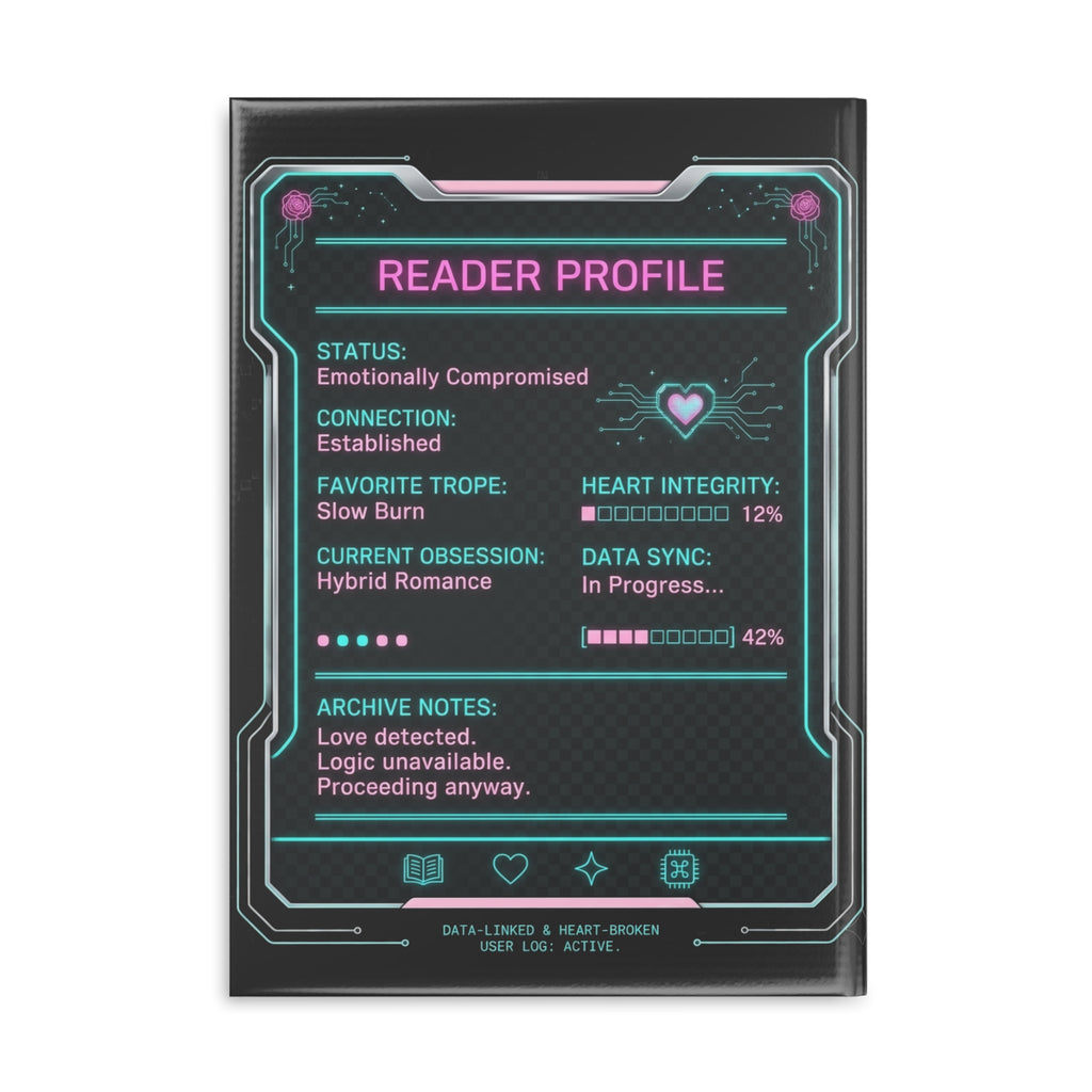 Data-Linked & Heart-Broken Hardcover Notebook | Cozy Sci-Fi Romance Journal | BookTok Reader Gift | Hybrid Romance Reading Journal