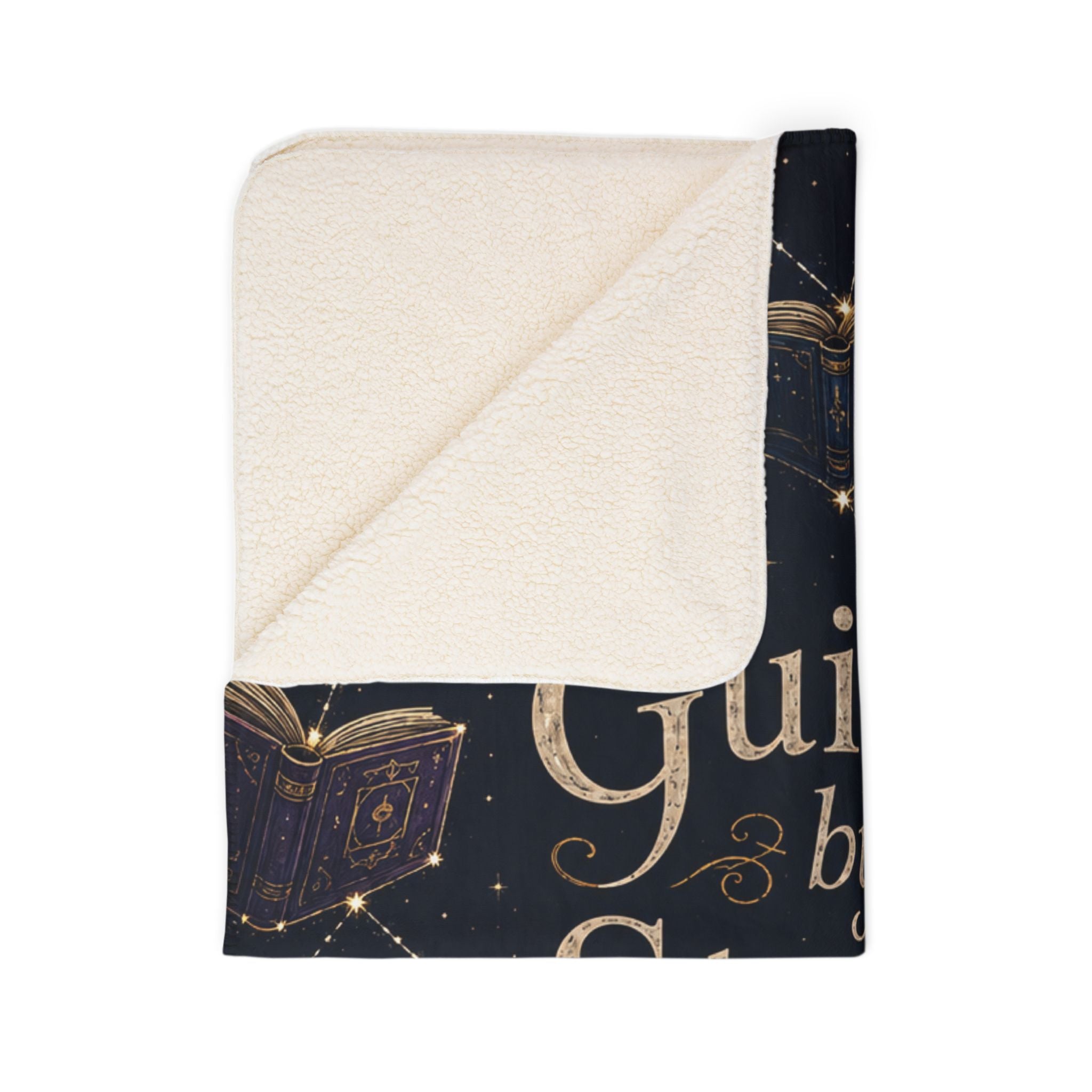 Fleece Sherpa Blanket — "Guided by Stories" Cozy Reading Throw - Designity