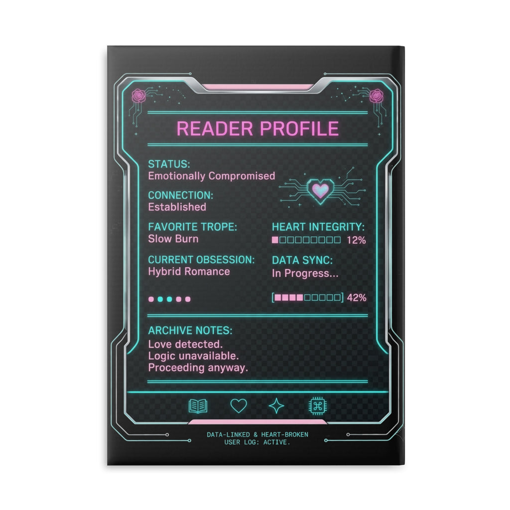 Data-Linked & Heart-Broken Hardcover Notebook | Cozy Sci-Fi Romance Journal | BookTok Reader Gift | Hybrid Romance Reading Journal