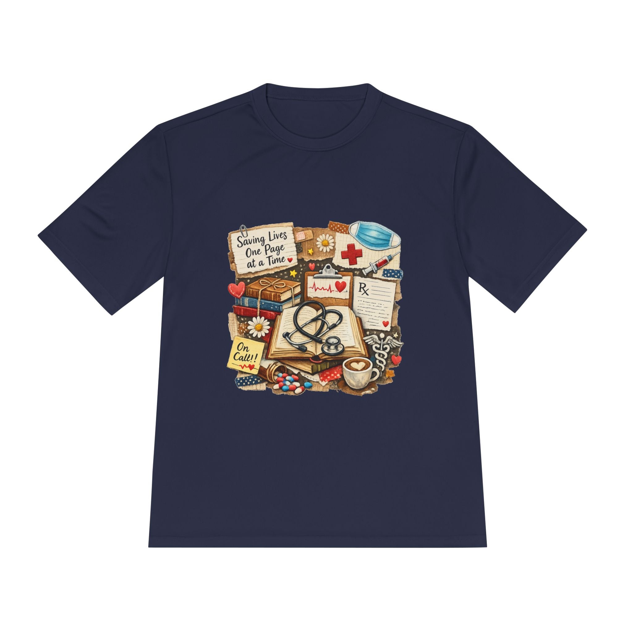 Saving Lives One Page at a Time Shirt, Nurse Book Lover Tee, Medical Reader Gift, RN Bookworm T-Shirt, Healthcare Worker Reading Shirt, Moisture-Wicking Shirt - Designity