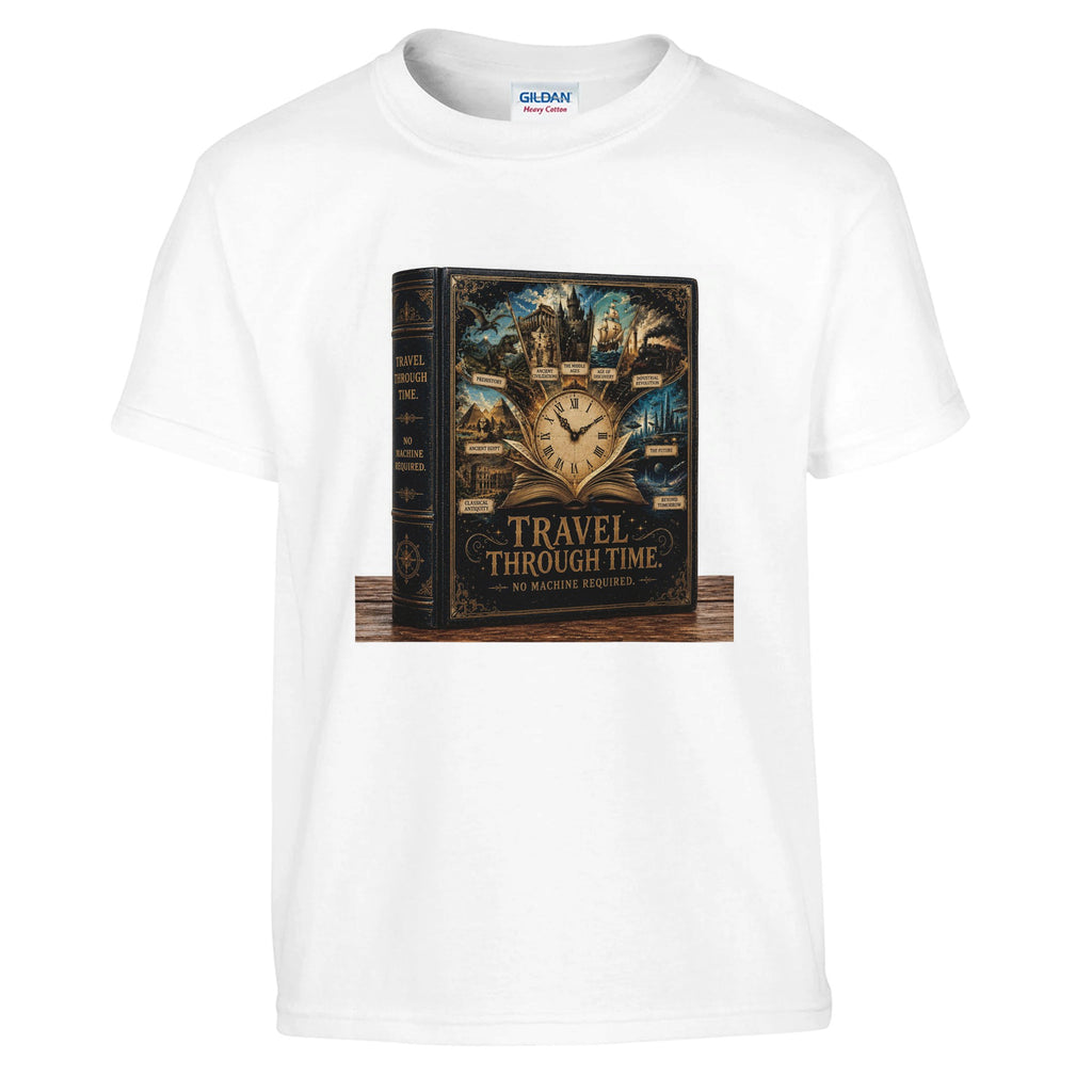 Reading Is Time Travel Kids T-Shirt – Book Lover Gift for Kids - Designity