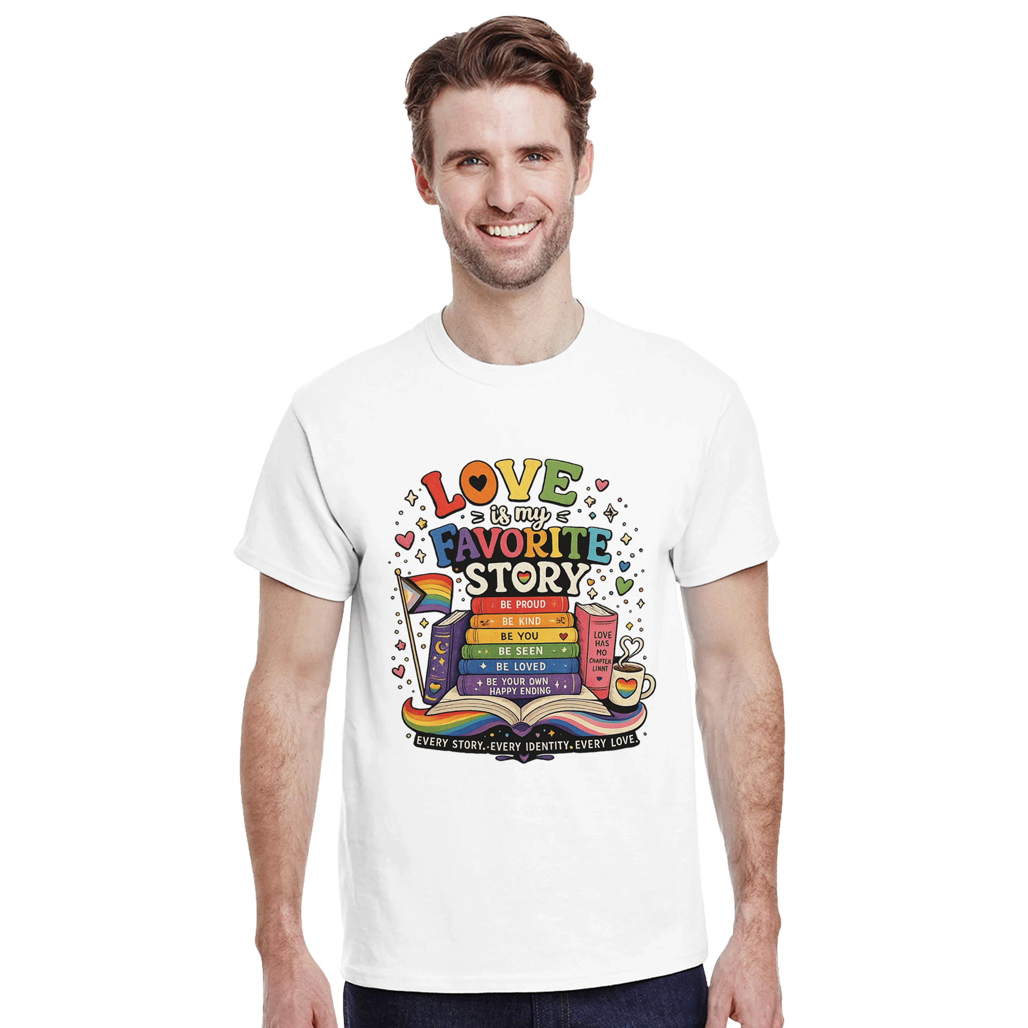 LGBTQ+ Pride Book Lover T-Shirt – Vibrant Colorful Graphic Tee - Designity