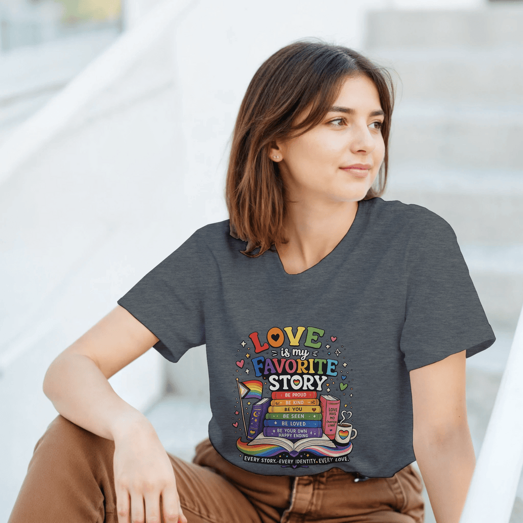 LGBTQ+ Pride Book Lover T-Shirt – Vibrant Colorful Graphic Tee - Designity
