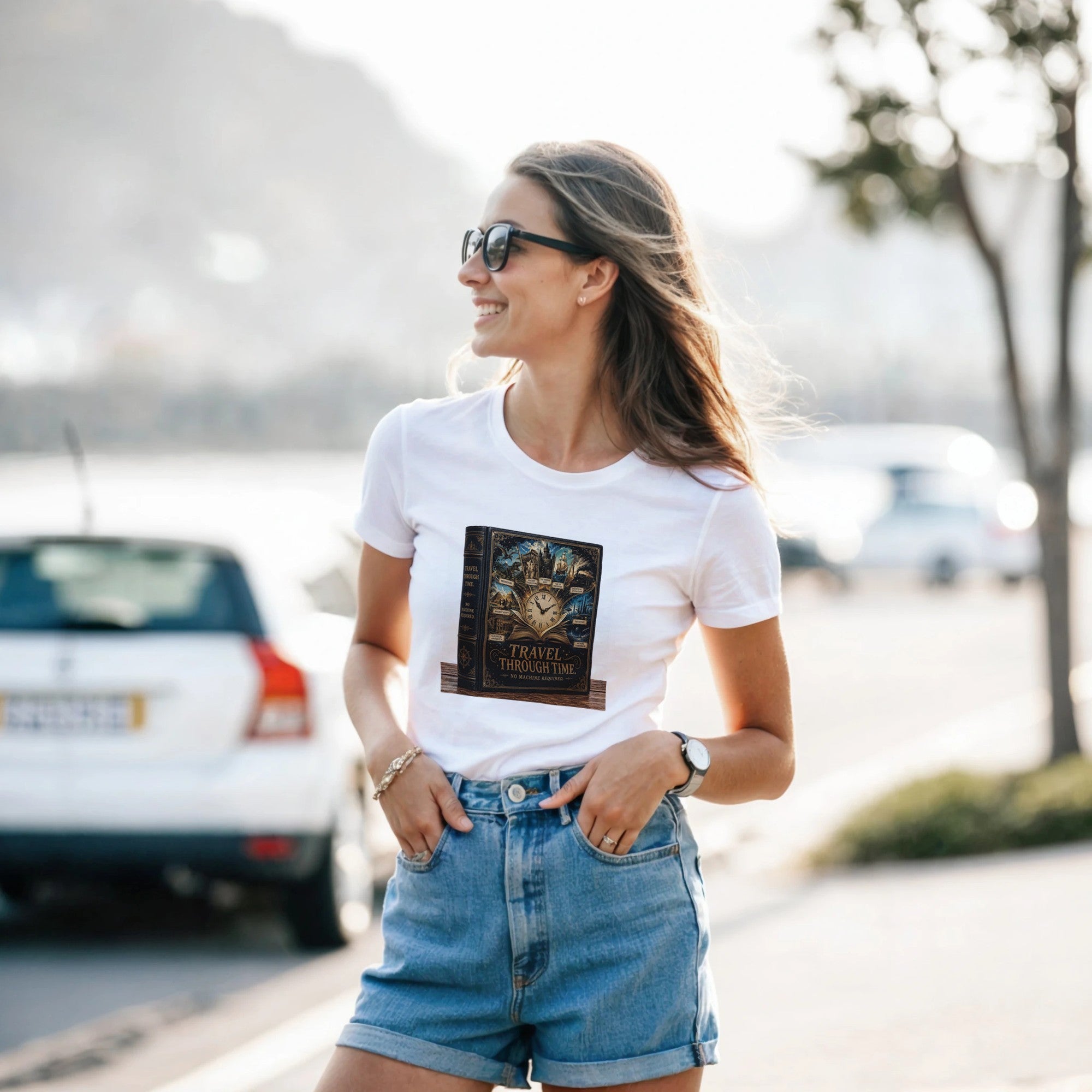 Reading Is Time Travel Graphic Tee – Book Lover T-Shirt For Her - Designity