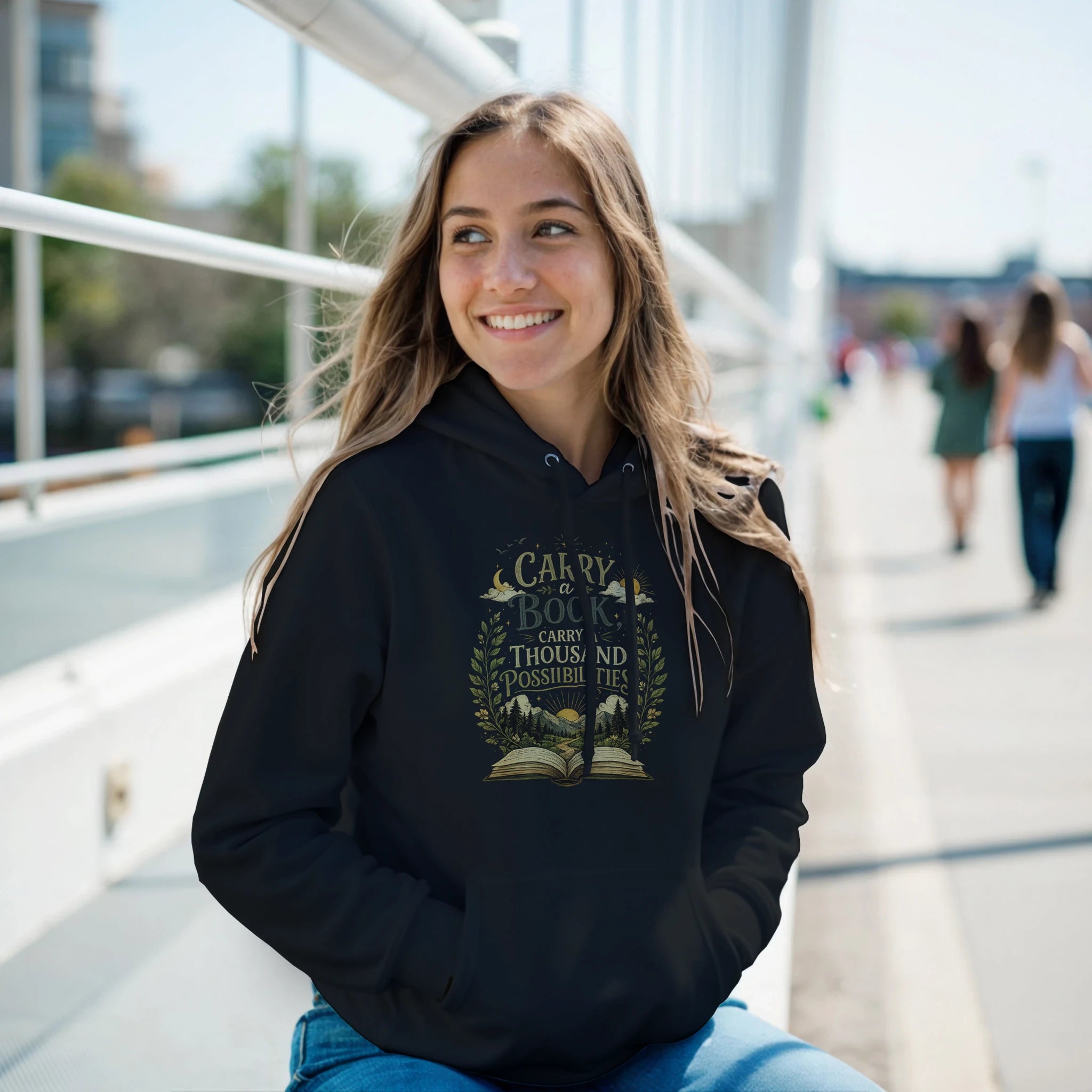 Book Lover Hoodie – Carry a Thousand Possibilities - Designity