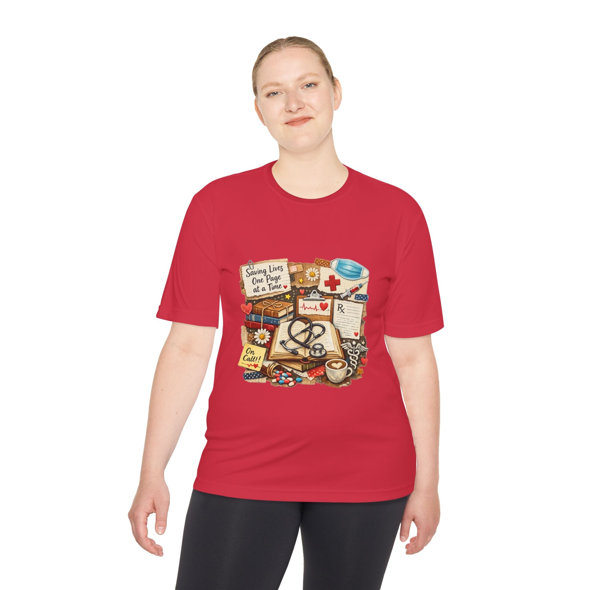 Saving Lives One Page at a Time Shirt, Nurse Book Lover Tee, Medical Reader Gift, RN Bookworm T-Shirt, Healthcare Worker Reading Shirt, Moisture-Wicking Shirt - Designity