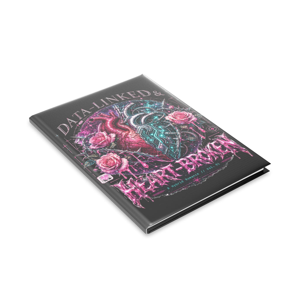 Data-Linked & Heart-Broken Hardcover Notebook | Cozy Sci-Fi Romance Journal | BookTok Reader Gift | Hybrid Romance Reading Journal