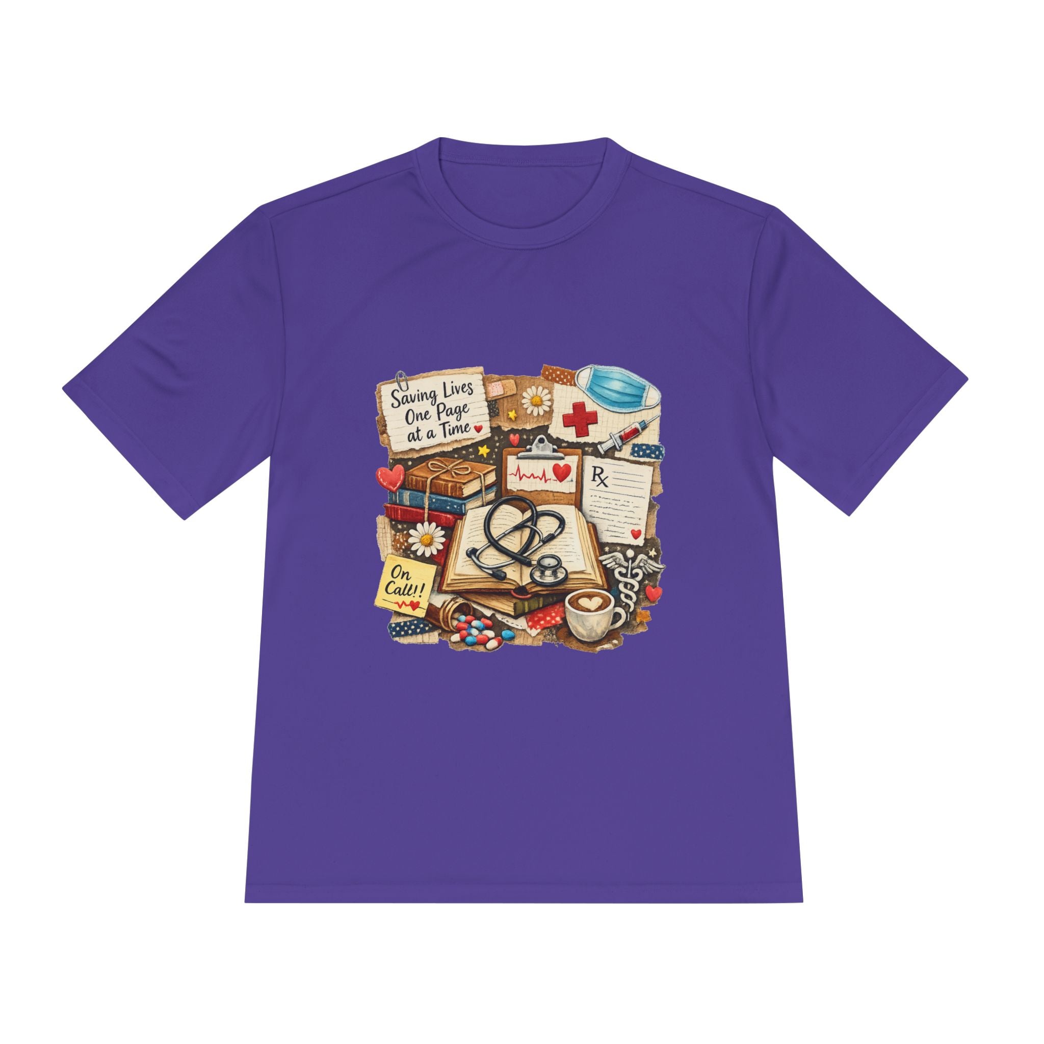Saving Lives One Page at a Time Shirt, Nurse Book Lover Tee, Medical Reader Gift, RN Bookworm T-Shirt, Healthcare Worker Reading Shirt, Moisture-Wicking Shirt - Designity
