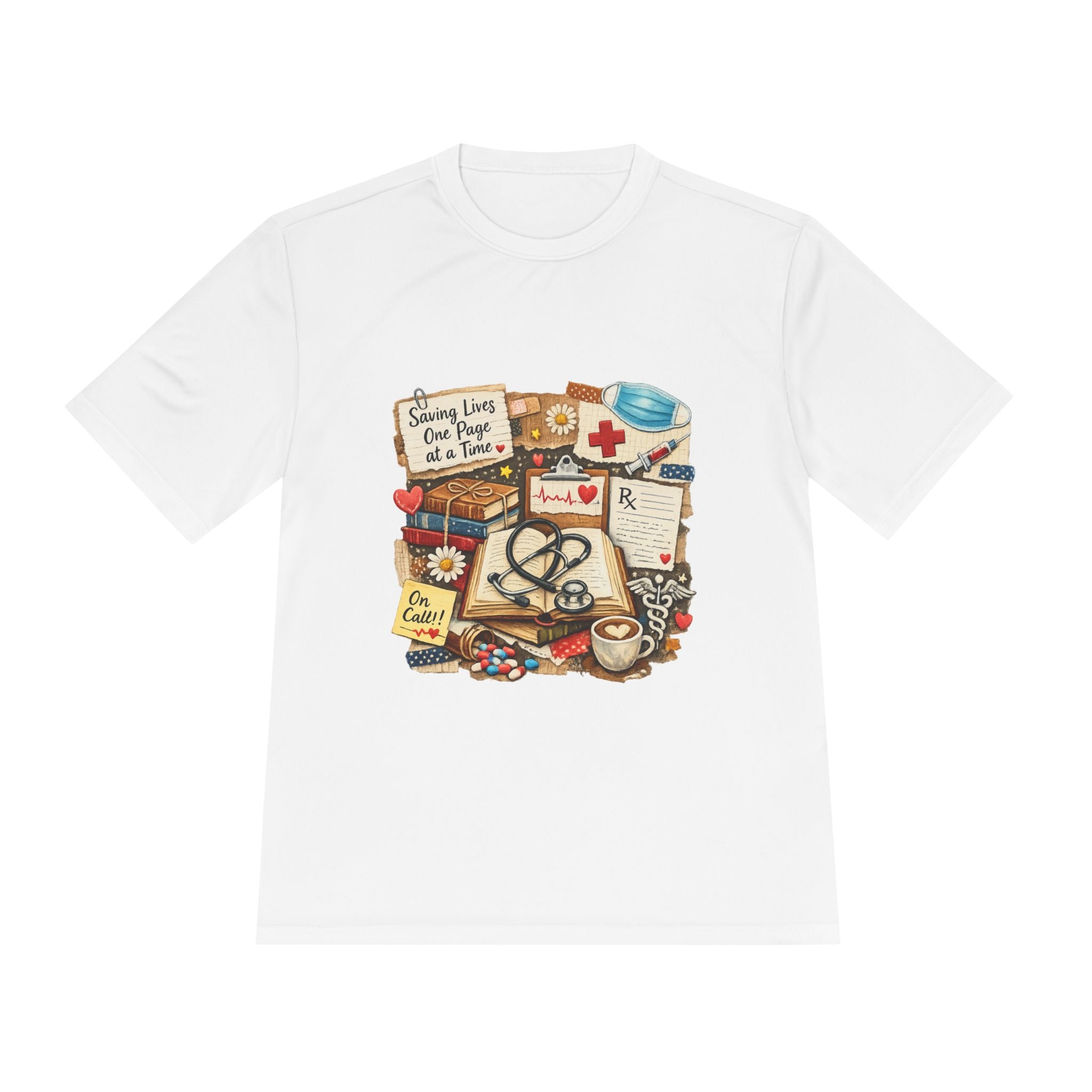 Saving Lives One Page at a Time Shirt, Nurse Book Lover Tee, Medical Reader Gift, RN Bookworm T-Shirt, Healthcare Worker Reading Shirt, Moisture-Wicking Shirt - Designity