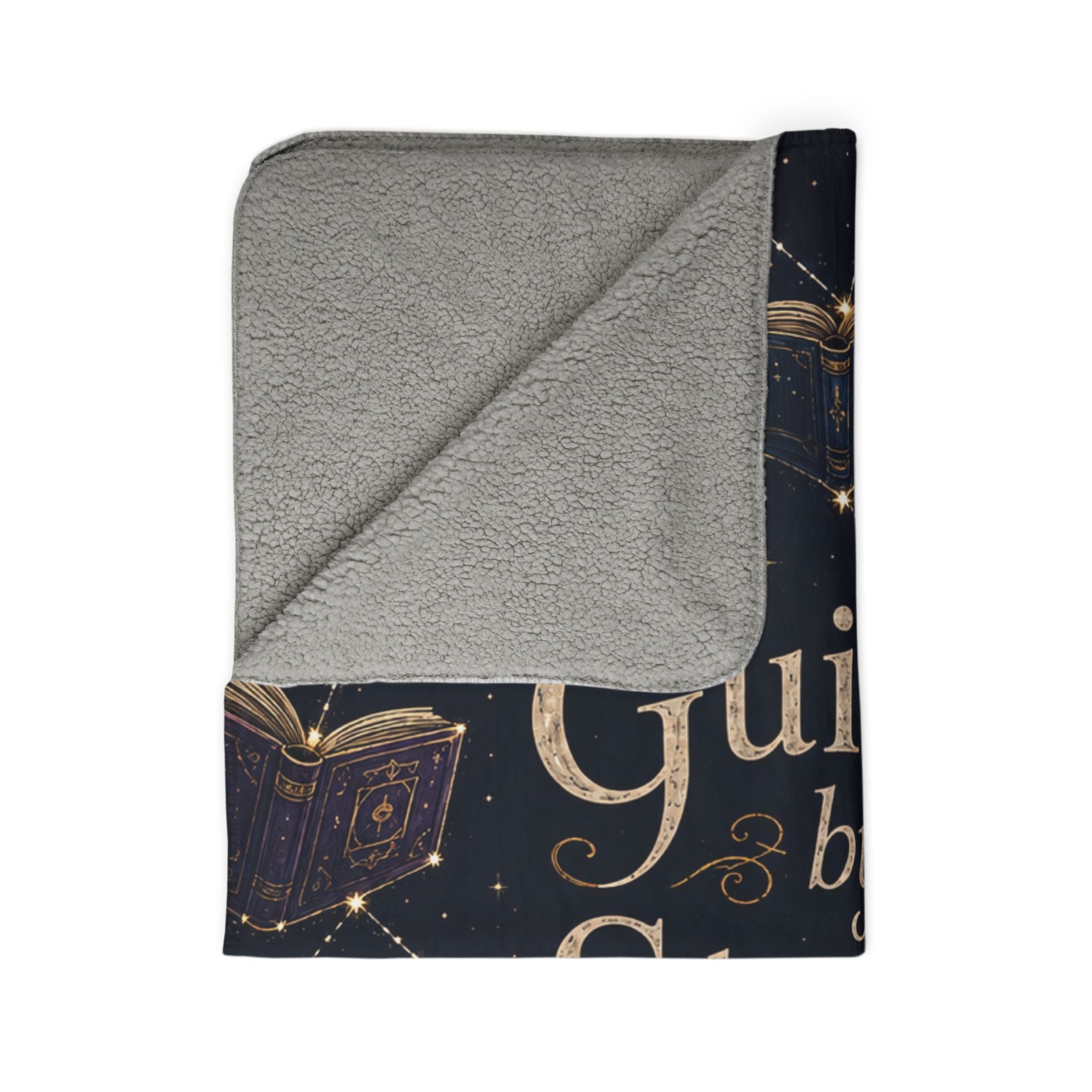 Fleece Sherpa Blanket — "Guided by Stories" Cozy Reading Throw - Designity