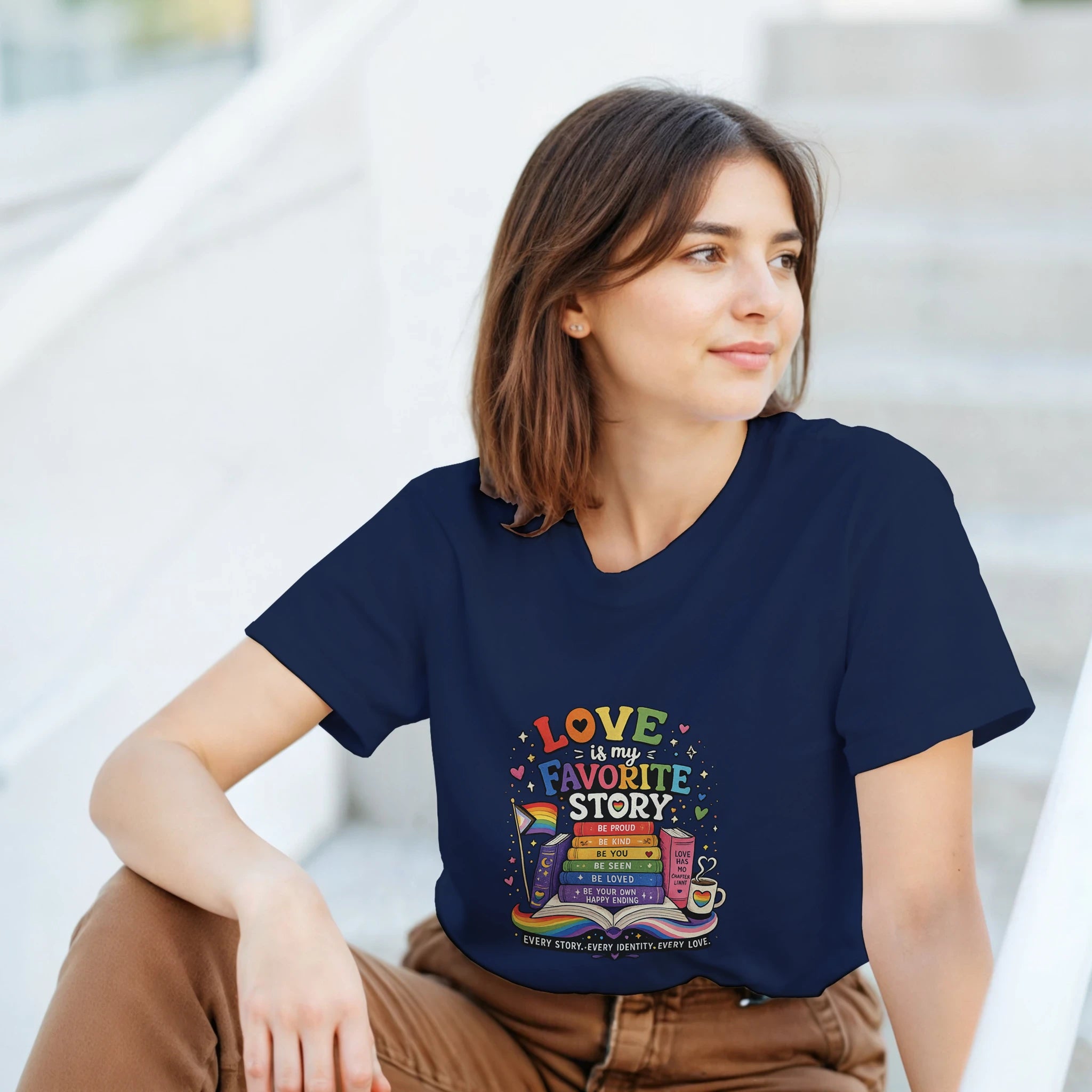 LGBTQ+ Pride Book Lover T-Shirt – Vibrant Colorful Graphic Tee - Designity
