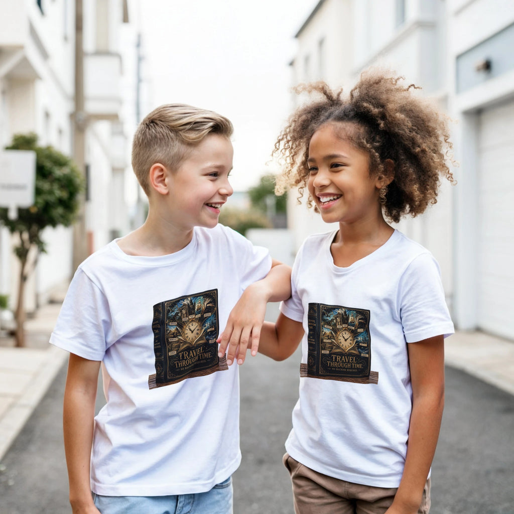 Reading Is Time Travel Kids T-Shirt – Book Lover Gift for Kids - Designity